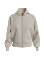 CALVIN KLEIN 테이프 ZIPTHROUGH 스웨트 셔츠 EGGSHELL